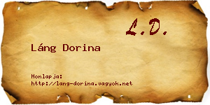 Láng Dorina névjegykártya